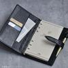 Raymay Fujii Da Vinci System Organizer, Oil Leather, Pocket Size, 11mm Ring, Genuine Leather, Black, JDP1411B