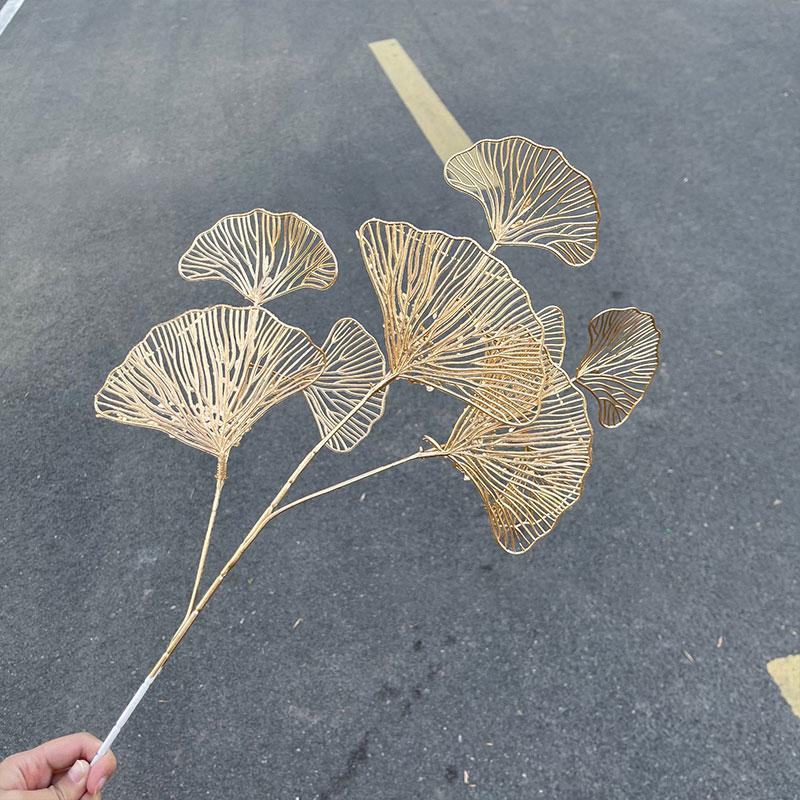 Golden Artificial Plants Maple Leaf Christmas Decor Home Living Room Desk Decor