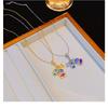 Womens Light Luxury Rainbow Drip Oil Airplane Travel Pendant Clavicle Necklace