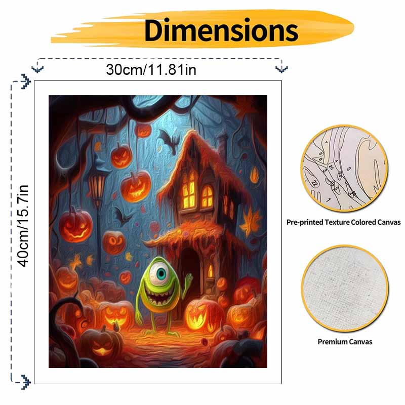 Disney Halloween Mike Oil Painting Kit Home Bedroom Wall Decor Handmade Gift Holiday Art Festive Craft DIY Wall Hanging Ornament Gift