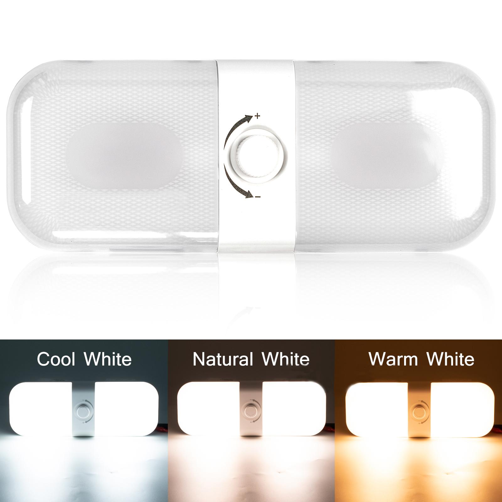 

Подсветка на крыше, лампа для чтения на колесах, 120 светодиодов, 12-24 В, переключатель, потолочный купольный светильник для кабины, 3 цвета, с регулируемой яркостью, внутренняя лампа для салона, лодка для кемпера белый