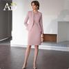 Red Angora Sleeveless Dress Suit: Slimming Professional Ladies Workwear for Spring & Autumn