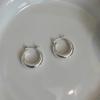High quality metal smooth round plain ring high-end niche design earrings autumn and winter temperament earrings