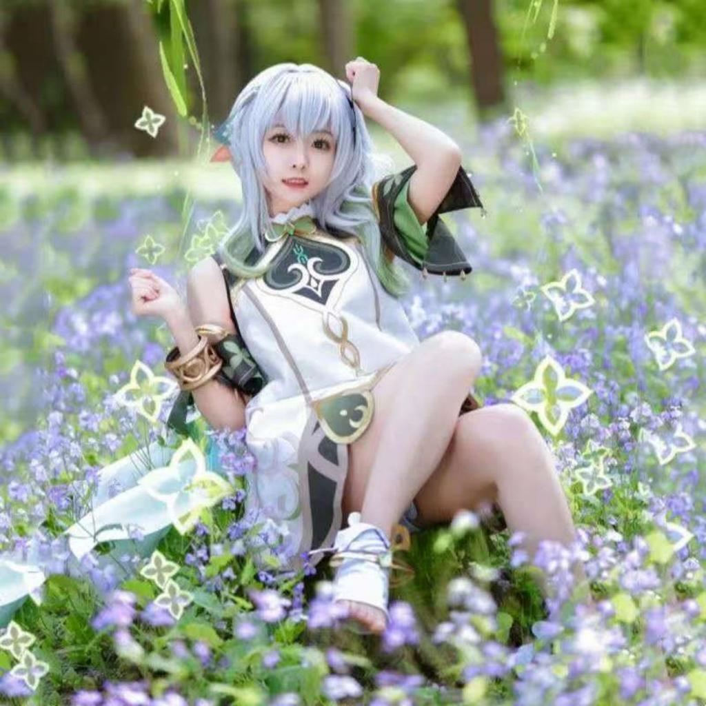 Nahida Cosplay Costume Lesser Lord Kusanali Full Set Dress Ears Wig Nahida Outfits for Comic Con