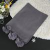 Oversized Rabbit Fur Pom Pom Scarf Solid Color Oversized Pashmina Poncho  Outdoor Wear