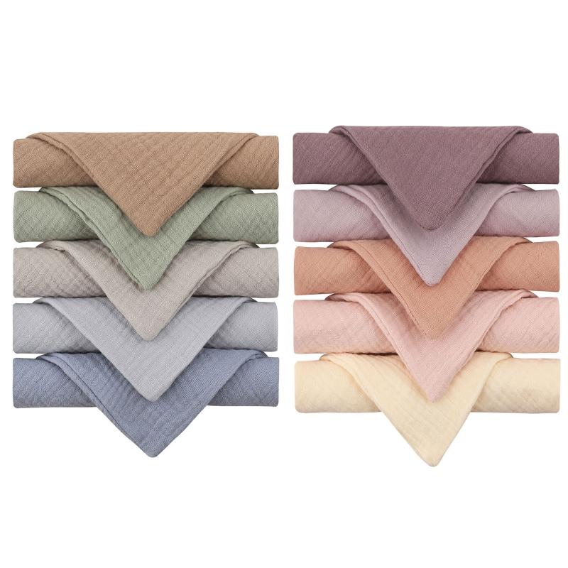 10 Pcs 23x23cm Baby Square Towels Infants Wash Hand Face Towel Handkerchief Feeding Bib Burp Cloth Towel For Newborn Infants