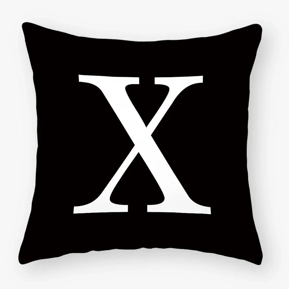 White Letter Cushion Cover X Polyester Pillowcase Sofa Cushions Decorative Throw Pillows Cover Home Decoration Pillowcover