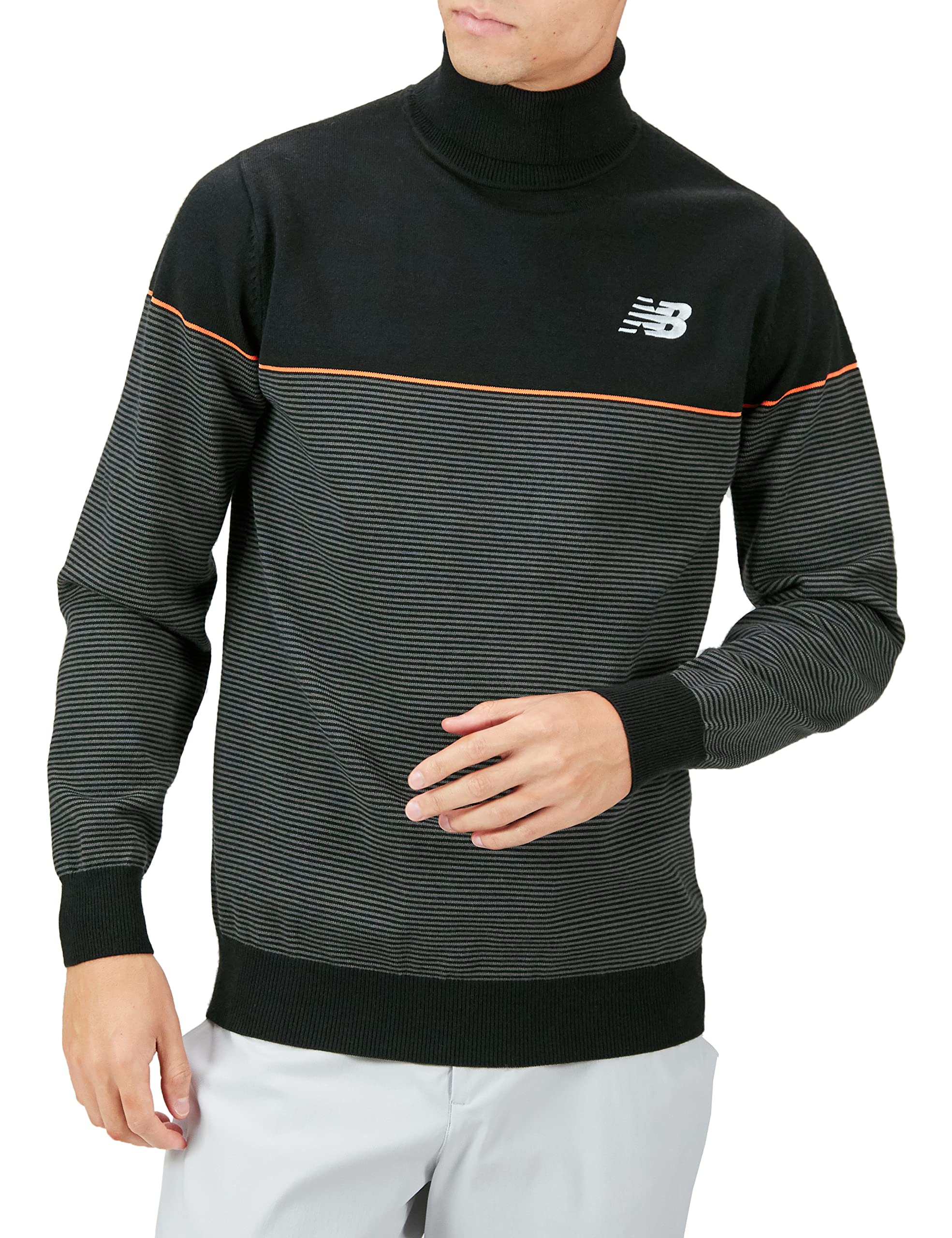 Мужской гольф New Balance Golf dyna Heat 6 (Полосатый, горячий, с инфракрасным излучением, накопительный, эластичный) / Мужской / 012-2274001 010_Черный [LL]