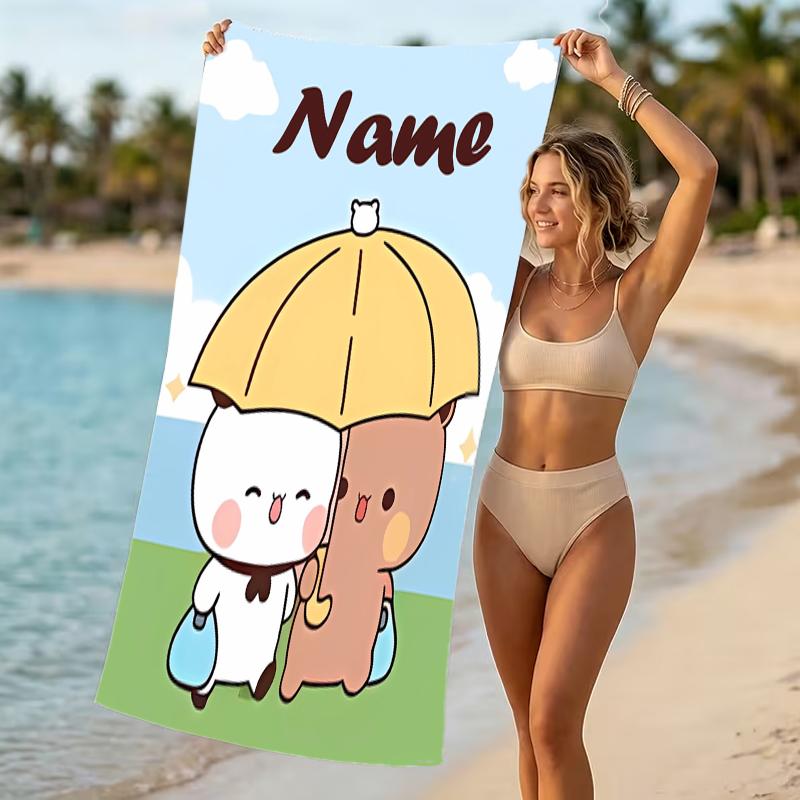 Customizable personalized beach towels Bubu and Dudu themed designs.Suitable for the beach, yoga, sports;ideal as beach accessories