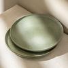 Retro Green Glaze Ceramic Shallow Plate Breakfast Plate Wabi-**** Wind Household Noodle Plate Western Food Plate Creative Cooking Plate Tableware