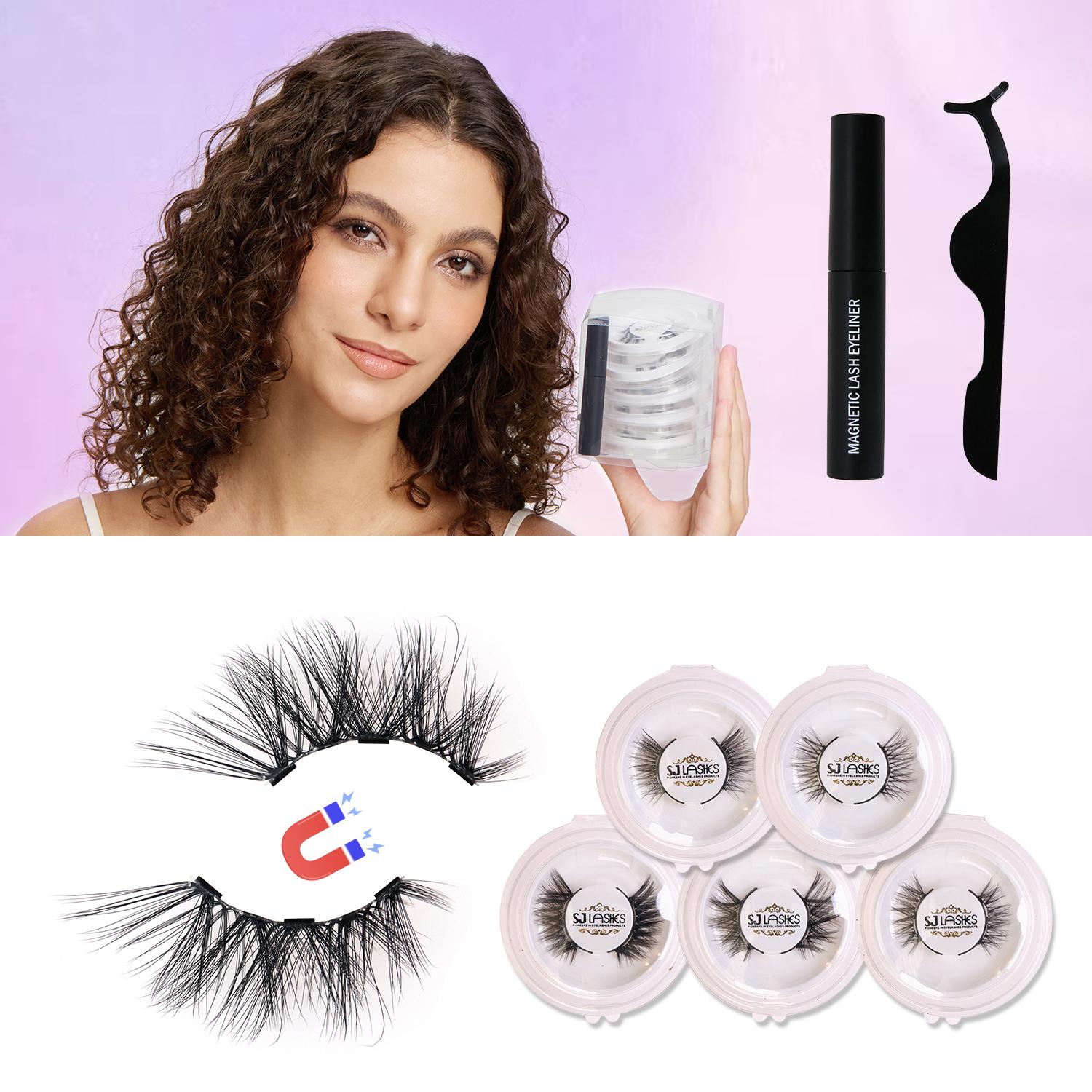 Mini Half Magnetic Lashes Magnetic Strip cat Eyelashes Wholesale Lashes with Magnetic Eyelashes Liner Kit MAC Half eyelashes magnetic kit MAC