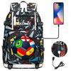 Soccer Print College Student Backpack with USB Charging Port Large Capacity Back To School Bags Women Men Laptop Travel Mochila
