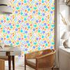 Wallpaper Flowers White, Cream, Blue and Coral for Living Room and Bedroom 50x1000