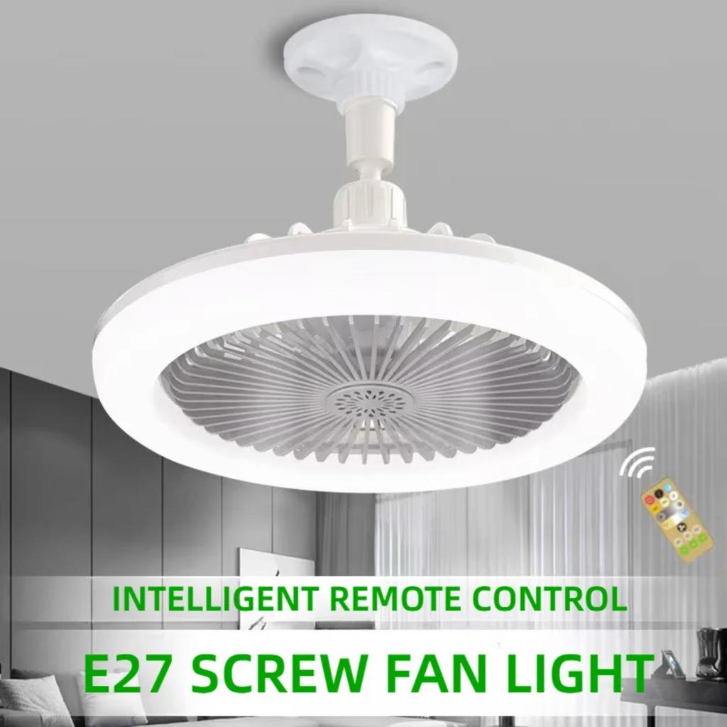 HOMZY Rotatable 3in1 Ceiling Fan with Remote Control Lighting Lamp E27 Converter Base Lighting Base Bedroom Living Room Miflame