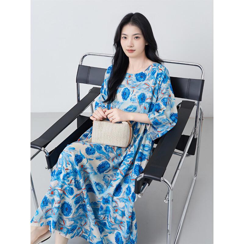 Ailian Summer Retro Print Loose Dress