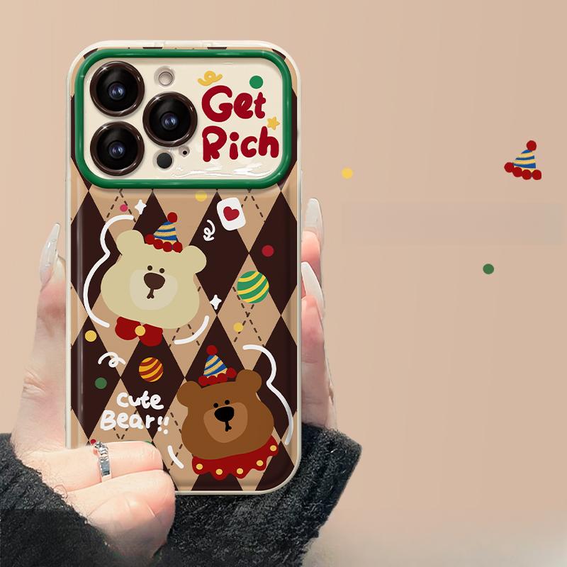 

Подходит для чехла для мобильного телефона Apple 15 IPhone 13/14promax Рождественский медведь кукла ремешок 12 откидное зеркало iPhone 6s Plus