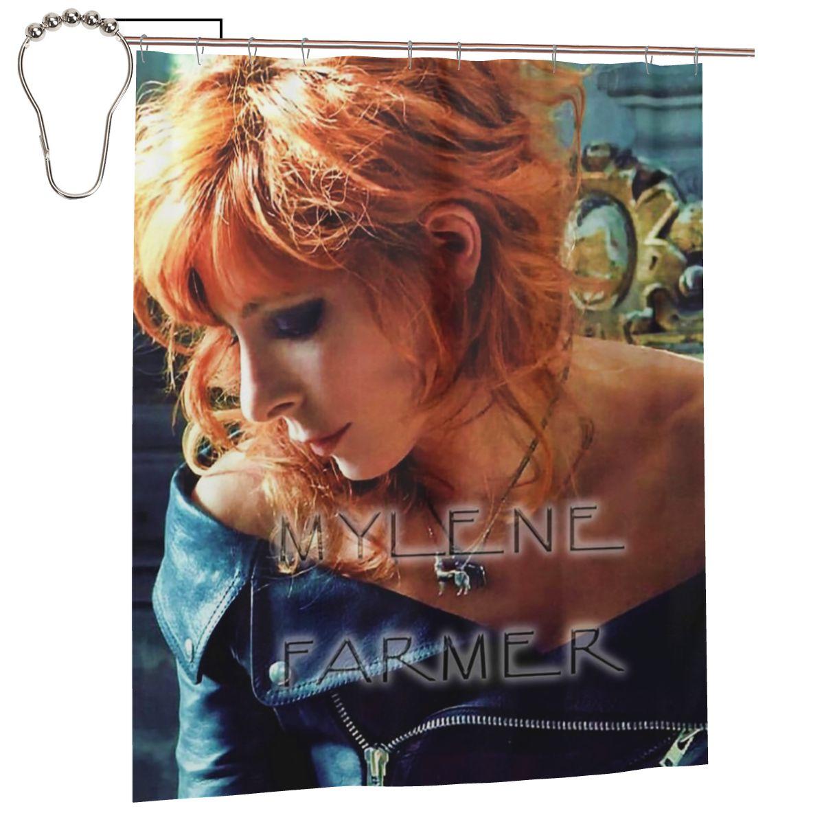 

Mylene Farmer French Singer Shower Curtain Bathroom Polyester Waterproof Bath Curtains With Hooks W60H190(CM)-1 Pcs