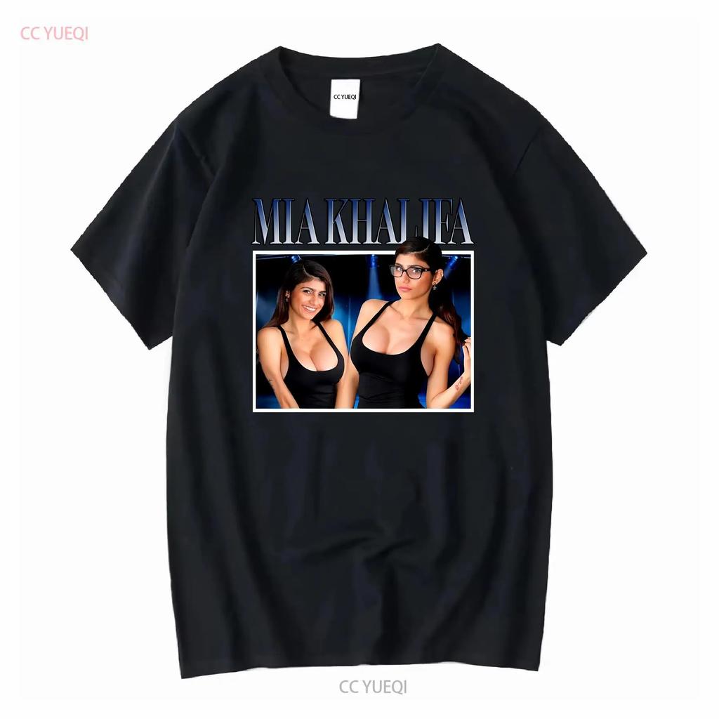 Ich liebe Weiß Mia Art Khalifa Libanesisches Essentielles Webcam-Model T-Shirt Größe M 5XL Vintage Gewaschen Weiches Top für den Alltag