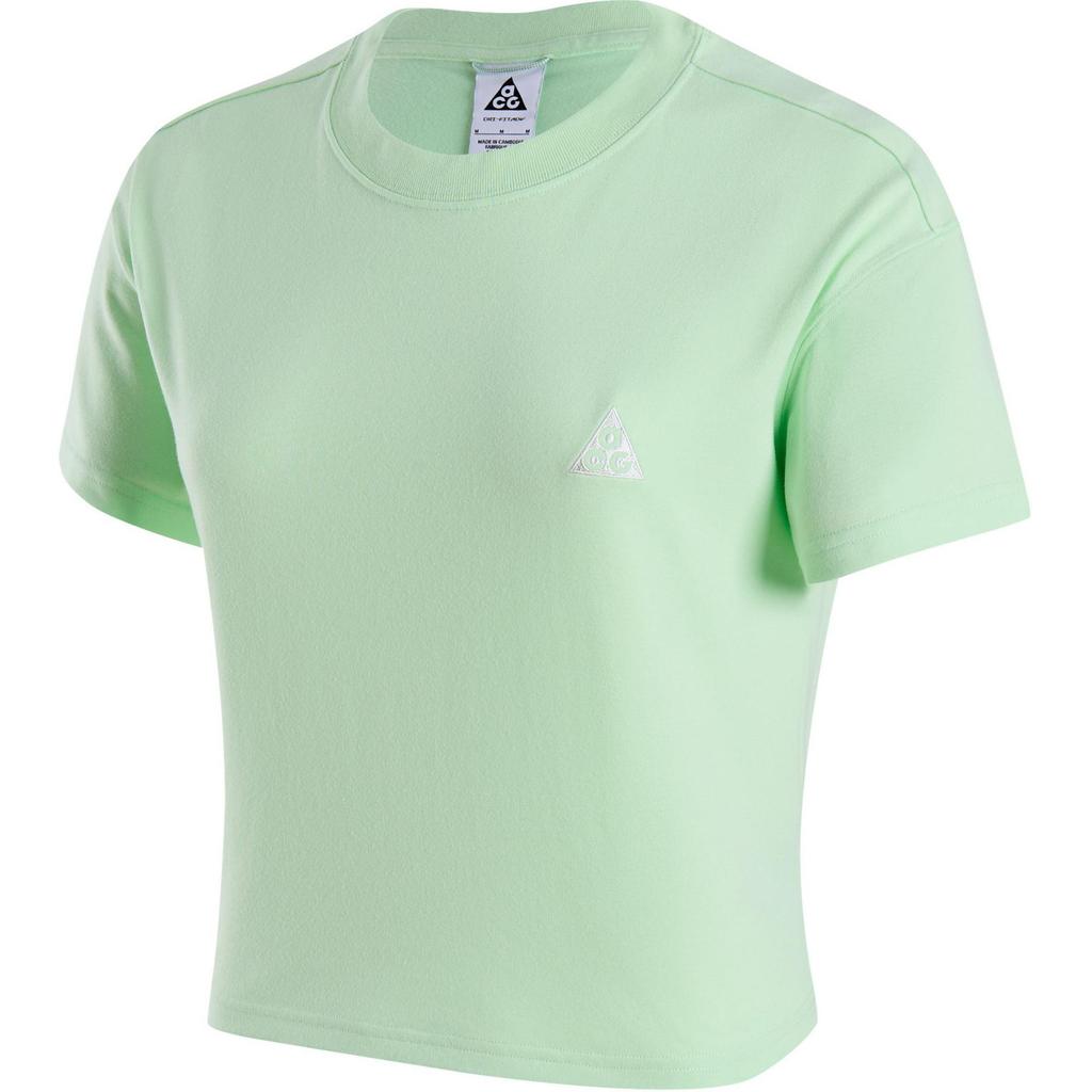 Nike Solid Color Quick-Dry Soft Outdoor Pullover Short Sleeve Drop Shoulder T-Shirt Women Tops Steam-Green FD2717-376