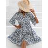 Frühlings- und Sommer-Freizeit-Midirock Mode bedrucktes Urlaubs-Kleid