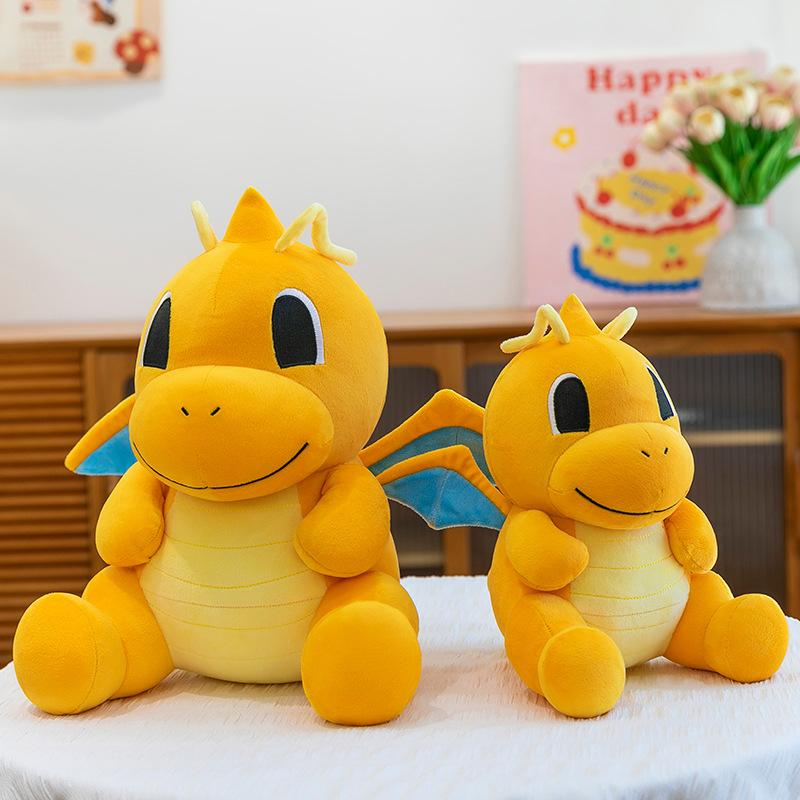27cm  Anime Figure Dragonite Plush Stuffed Pillow Doll Cartoon Soft Toys Fly Charizard Room Decoration Birthday Xmas Gift