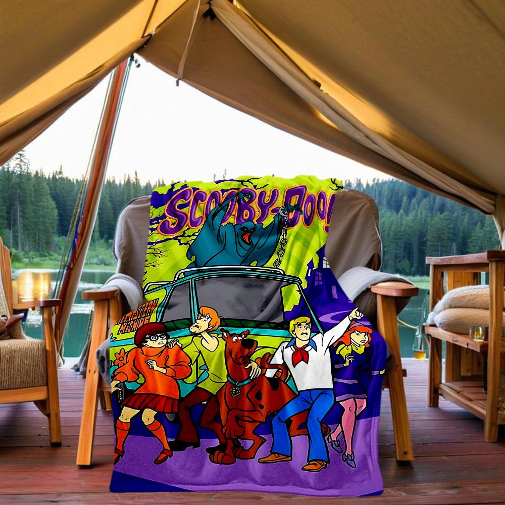 

1PC Scooby-Doo Mystery Outdoor Blanket Lightweight Flannel, Soft & Warm, All-Season, Outdoor, Camping, Living Room, Office, L1106032 80x120cm