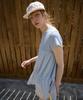 FUNFROMFUN Shirry Tiered Top, Light Blue