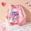 Spring And Autumn Demon Hunter Streetwear T Shirt Girl Cute Anime Print Kid Game Y2K Kawaii Tie-dye Women's Outdoor Pullover Long Sleeve Top Clothes