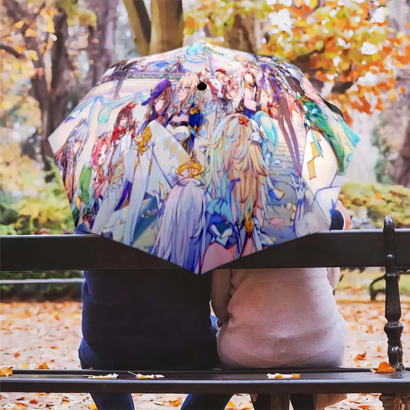 Lantern Festival Feast Folding Umbrella 8 Paraphenoid Bones Suitable For All Seasons Travel Umbrella Umbrella Travel