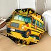 1pc School Bus Lightning Pattern Umbrella Design Automatic Opening and Closing Umbrella, High-quality Travel Umbrella,  C1128188