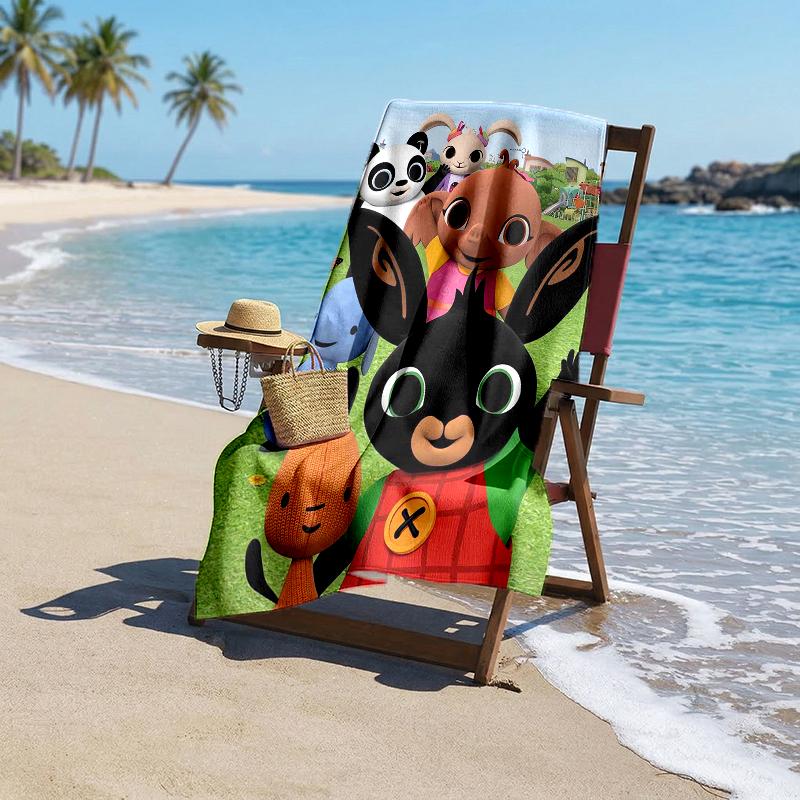 Bunny Fashion Beach Towel: Ideal for Summer Adventures Soft, Absorbent and Quick Drying Suitable for Swimming and Bathing