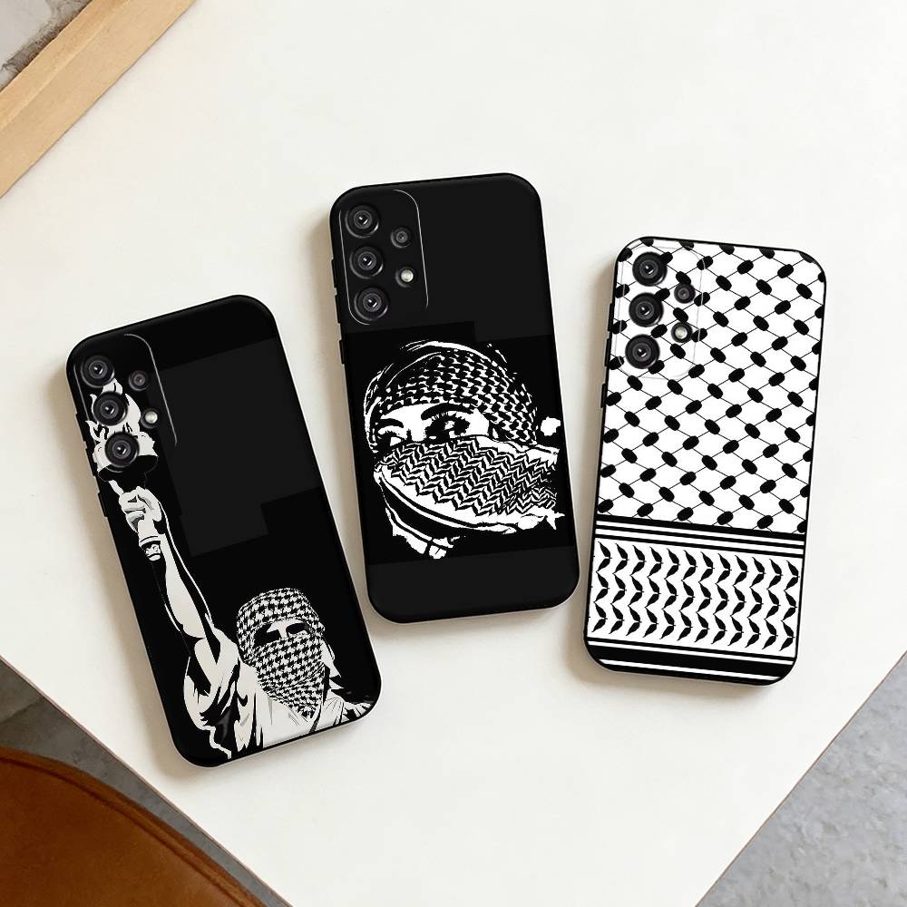 H-Hattah K-Keffiyeh Fashion Phone Case For Samsung S25,S24,S21,S22,S23,S30,Ultra,S20,Plus,Fe,Note,10,9,5G Black Cover