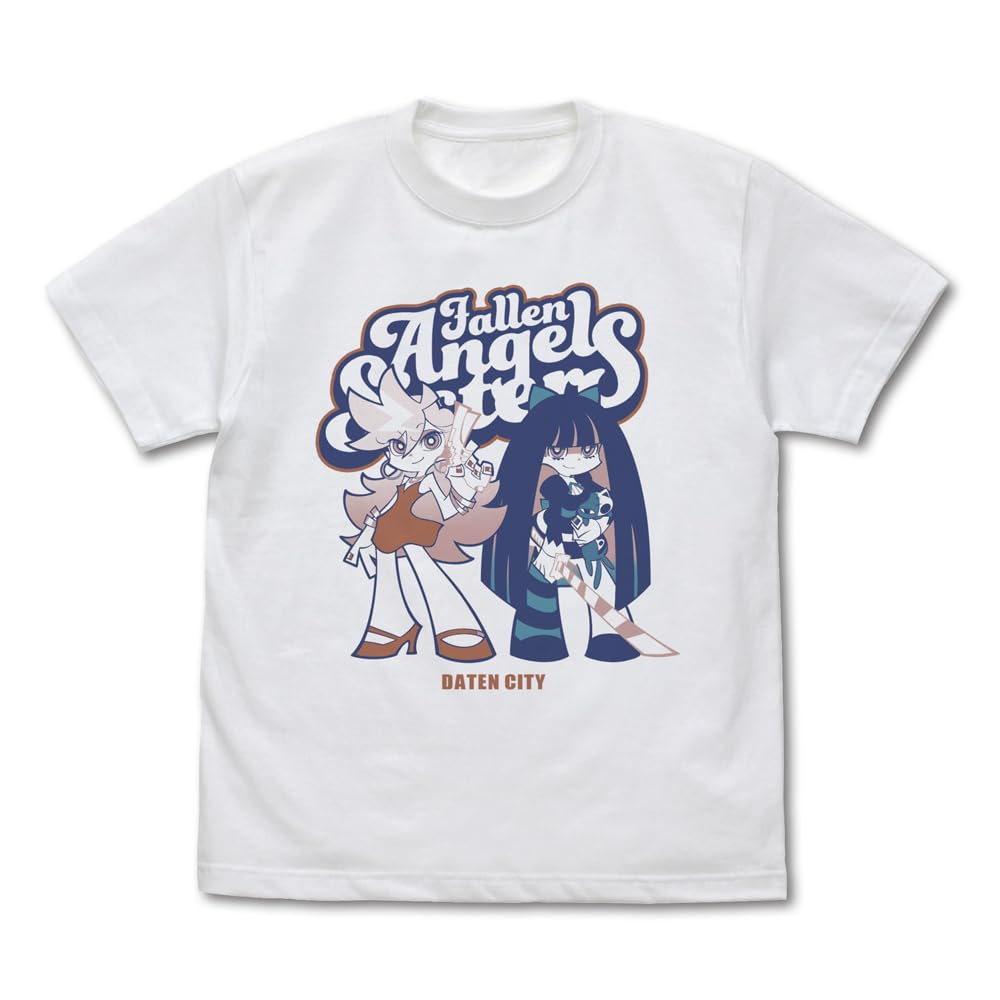 COSPA Costume Play New Panty and Stocking with Garterbelt T-Shirt White XL