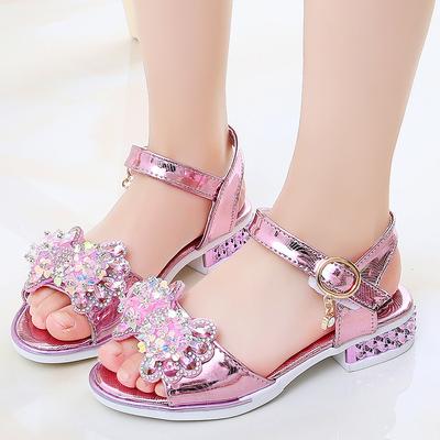 Scarpe da Ballo per Bambina con Fiocchi Brillanti Sandali per Bambini Suola Morbida Antiscivolo Nuovi Estivi 2025 Scarpe da Principessa per Bambini per Festa Matrimonio