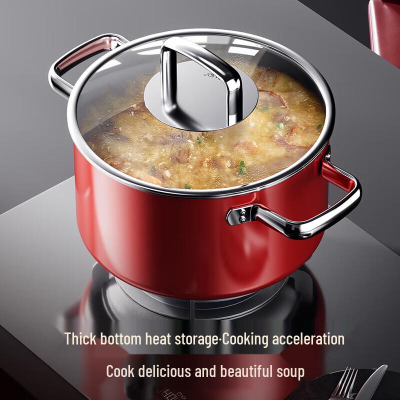Maibale 22cm Deep Enamel Stew Pot