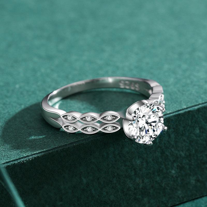 Tancise Classic 925 Sterling Silver Zircon Ring Ladies Jewelry Promesse de mariage Cadeau de fête
