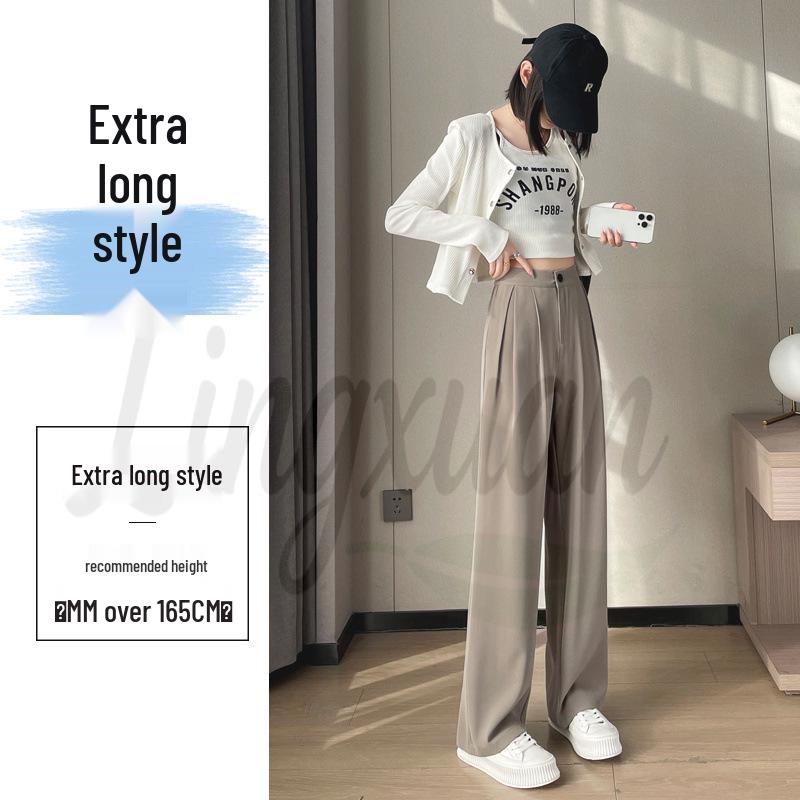 2026 Spring/Summer Women's High-Waisted Wide-Leg Floor-Length Pants