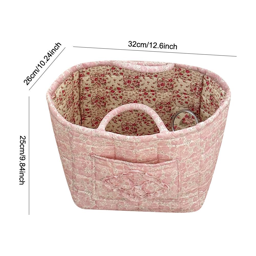 Versatile Storage Basket Portable Folding Laundry Basket Large Capacity Folding Storage Bag Floral Fabric Home Organization