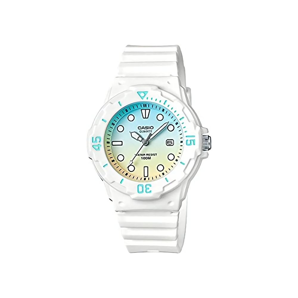 Casio Chipkashi Digital Watch White Sky Blue Yellow 10 ATM Water Resistant 38mm