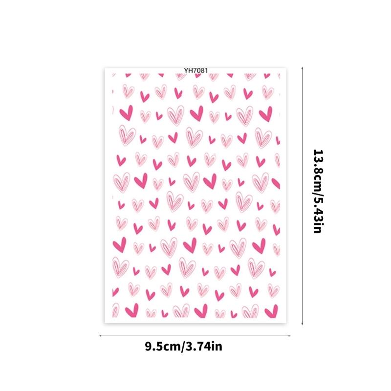 Valentine Love Heart Transfer Paper 95x138mm Clay Earrings Water Soluble Transfer Paper for Jewelry Making