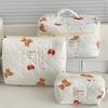 Large Capacity Ladies Travel Storage Bag Portable Quilted Female Handbag Cute Cartoon Bow Bear Women's Makeup Case Cosmetic Bags