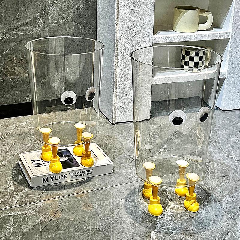 Cute Transparent Trash Can for Home and Office