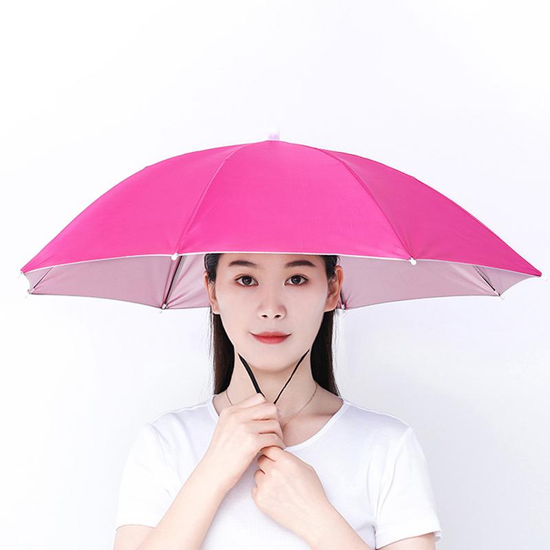 Kopfmontierter Regenschirm Faltbar Wasserdicht UV-Schutz Sonne Regen Kappe Für Outdoor Angeln Camping Strand Für Männer Frauen