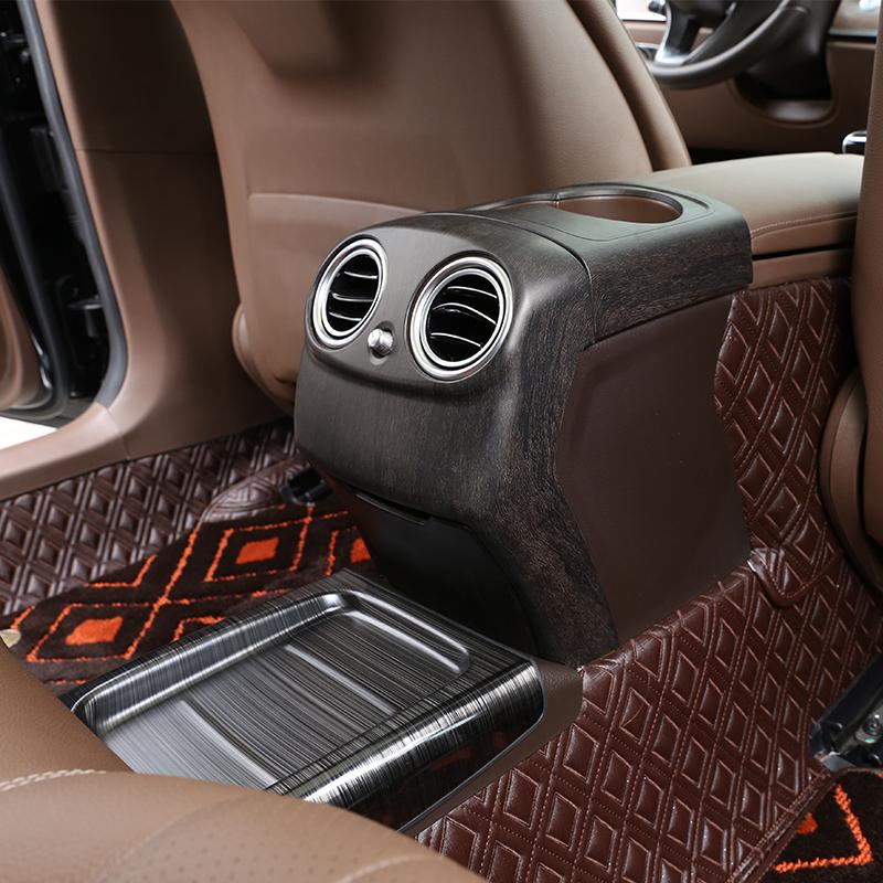 For Mercedes Benz E Class W213 2016-2020 Carbon Fiber Style ABS Plastic Rear Row Armrest Box AC Vent Cover Trim Car Accessories