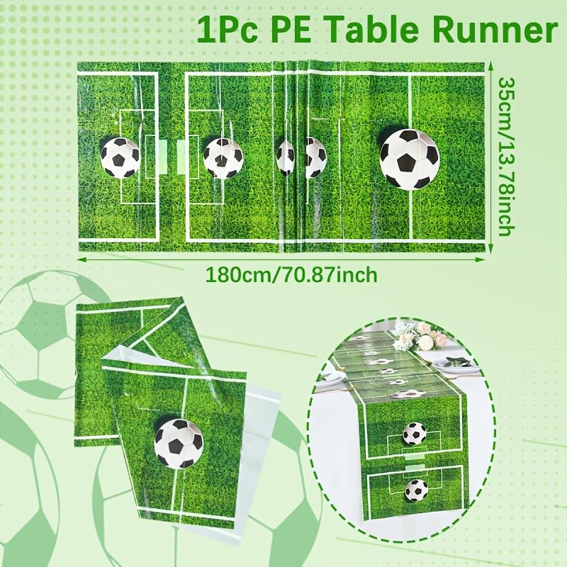 

1Pcs Soccer Themed Table Runner Football Birthday Party Decorations Boys Favors Soccer Grass Table Cover Baby Shower Supplies