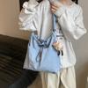 Women's Solid Color Tote Bag Wide Shoulder Strap Shoulder Bag Crossbody Bag