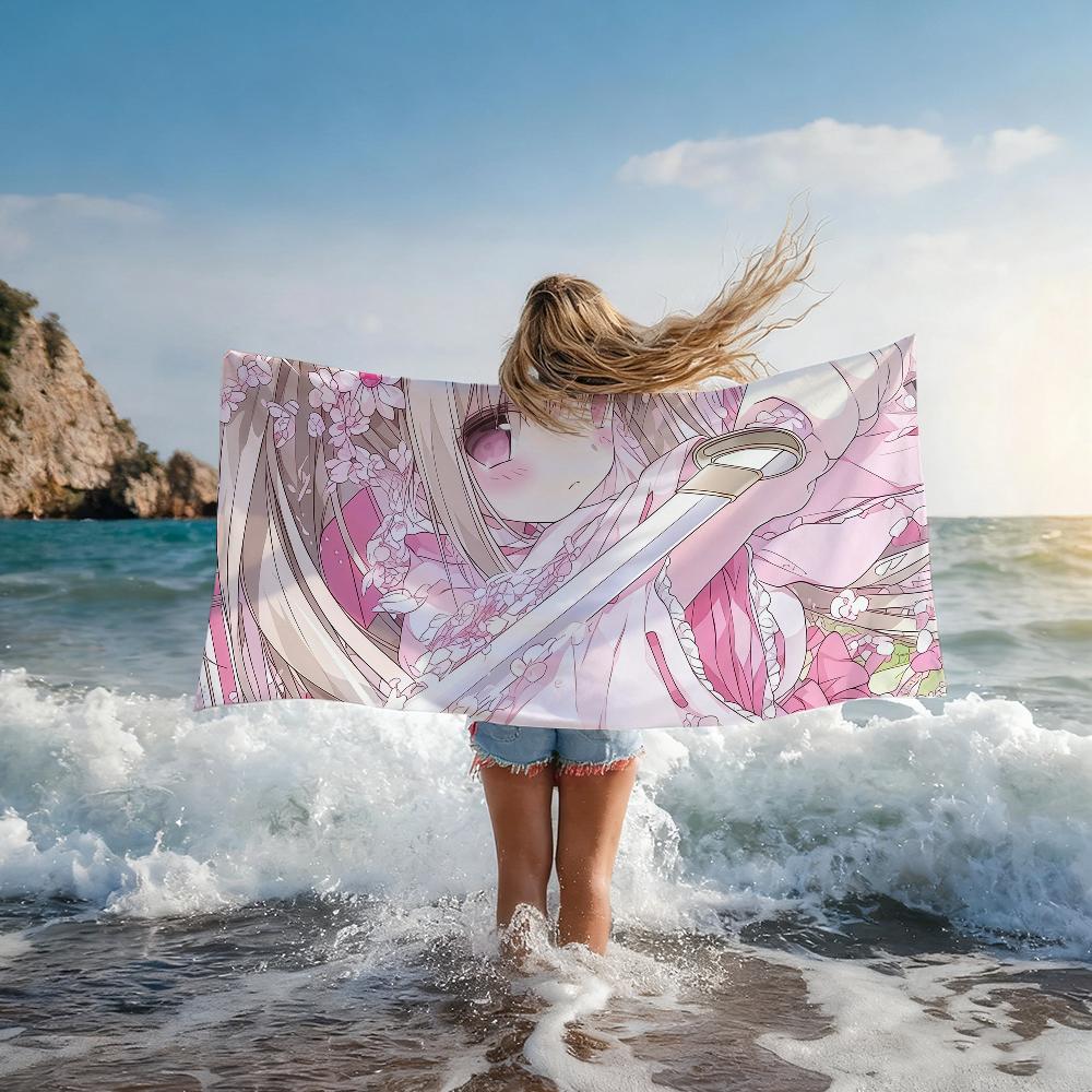 Anime PinkAngel-style Girls Chobits Towel Quick Drying Beach Towels Are Suitable For Swimming Pools Camping Yoga And The Gym