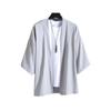 Herren Großer Chinesischer Hanfu Cardigan: Lockere taoistische Zen-Eisseiden-Sommer-Sonnenschutzjacke