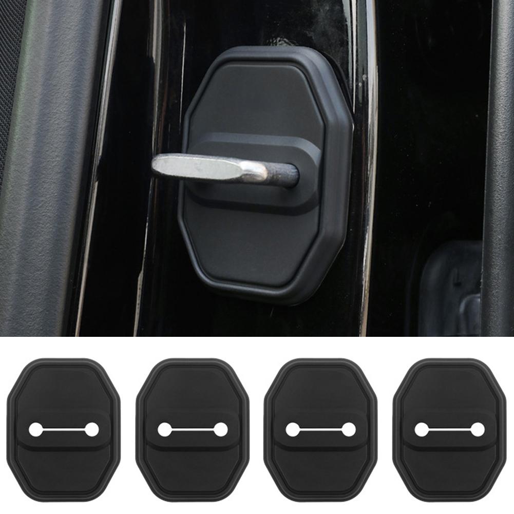 Car Door Shock Absorber Door Lock Protector Auto Door Lock Latches Cover 4Pcs for Mercedes-Benz E/C/A-Class EQA/GLC/GLB/E300L