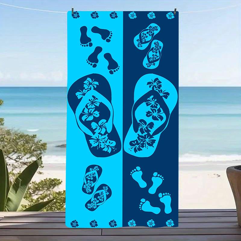 Retro Surfboard Gecko Microfiber Beach Towel Hibiscus Flower Print Bath Blanket Blue Striped Surfing Towels For Travel